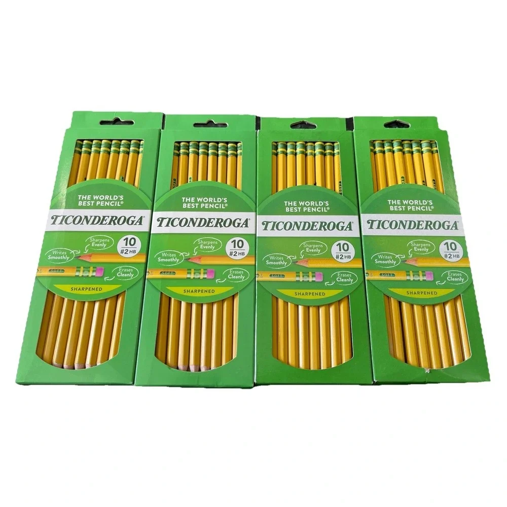 Ticonderoga Dixon #2 Pencils HB Lot 4 Boxes 40 Total Yellow Pencils X33892 NIP